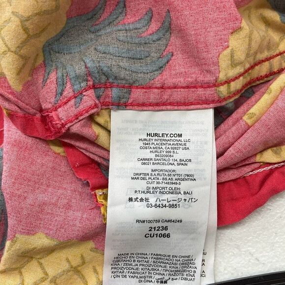 Hurley Pineapple Button Up Short Sleeve Shirt Mens Size XXL - Picture 4 of 8